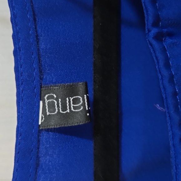 ☢️3 For $20. Danxiang-blouse,rich blue,flowie,short sleeve,Size L - Picture 4 of 6